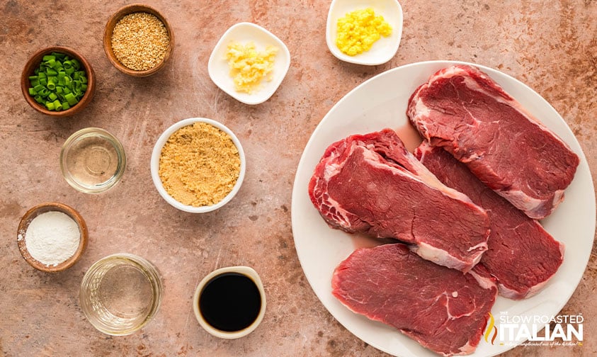 ingredients for easy teriyaki steak recipe