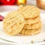 closeup of stacked eggnog cookies