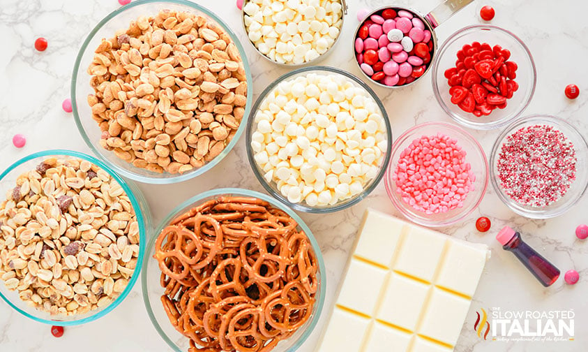 ingredients for homemade valentine candy