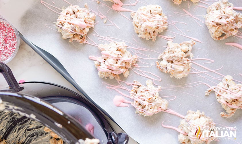 scooping out homemade valentine candy