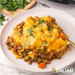 closeup of slow cooker cottage pie