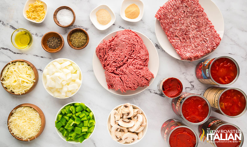 ingredients for instant pot spaghetti meat sauce