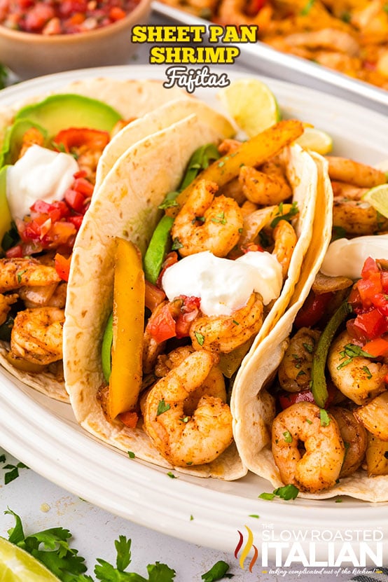 titled: Sheet Pan Shrimp Fajitas