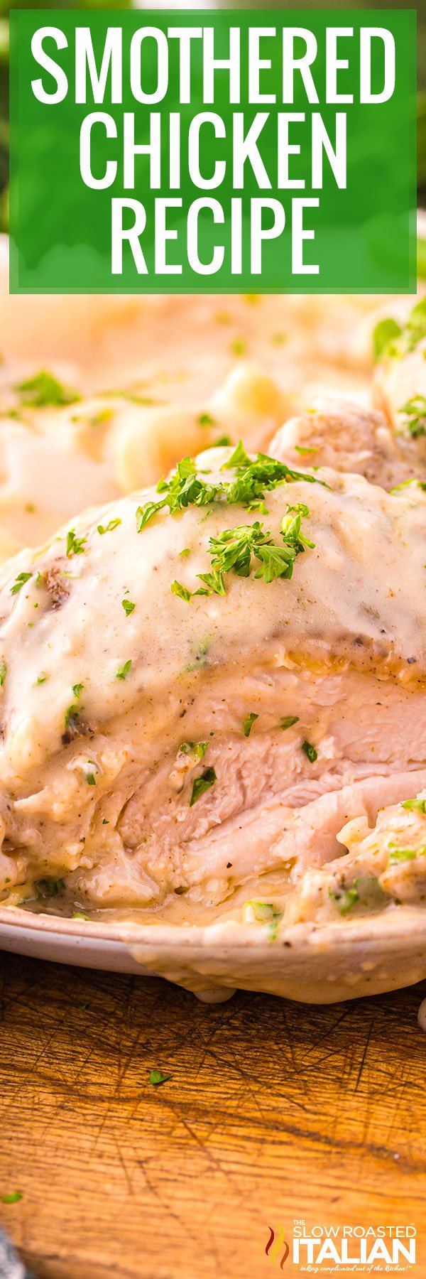 Smothered Chicken Recipe- PIN