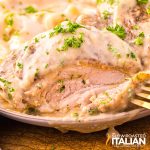 closeup of smothered chicken recipe