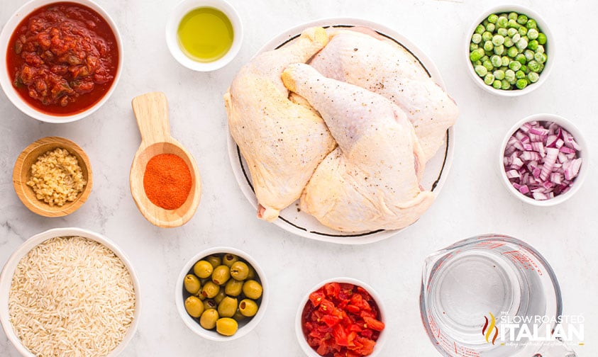 ingredients for spanish chicken and rice recipe