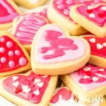 closeup of heart sugar cookies