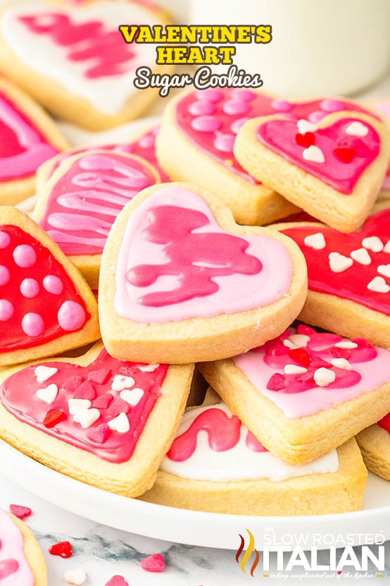 titled: Valentine's Heart Sugar Cookies