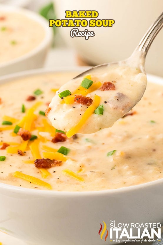 titled: Baked Potato Soup Recipe