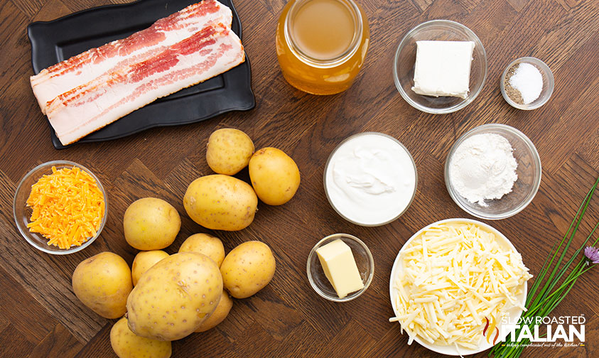 ingredients for loaded baked potato soup