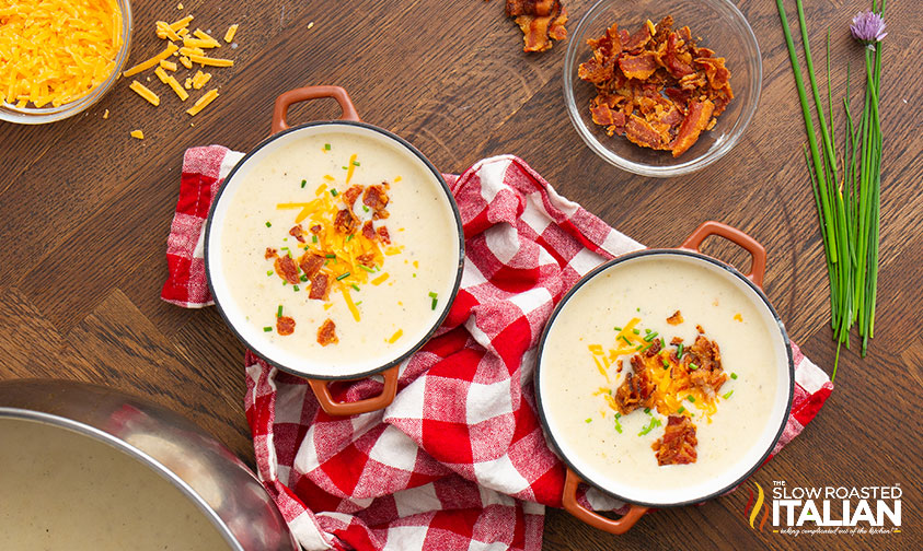 bowls of loaded baked potato soup