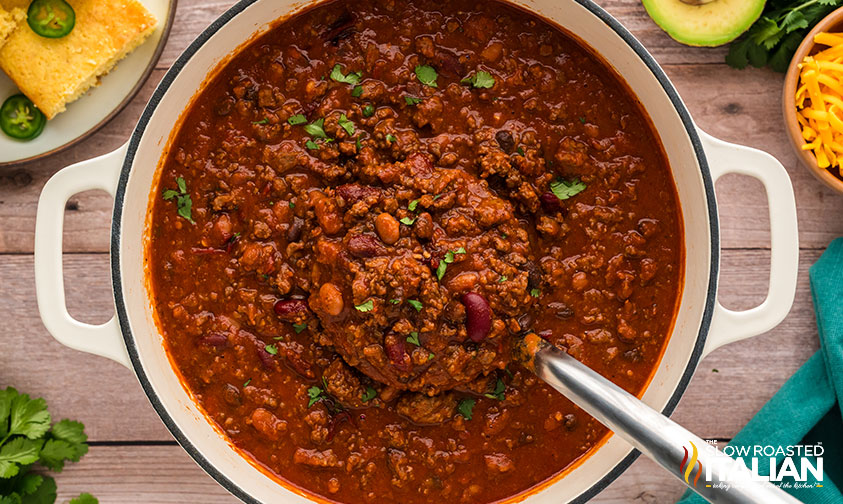 cowboy chili recipe in a large pot