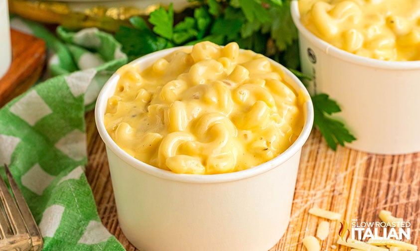 bowl of 4 cheese mac and cheese