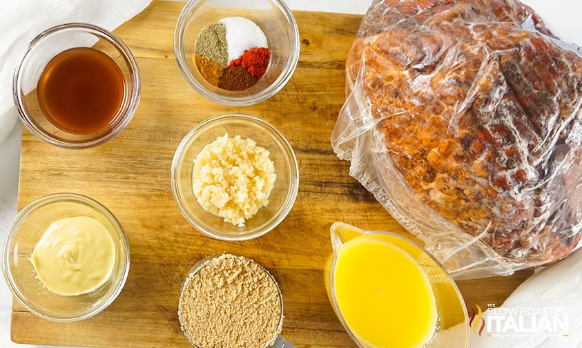 ingredients for maple glazed ham recipe