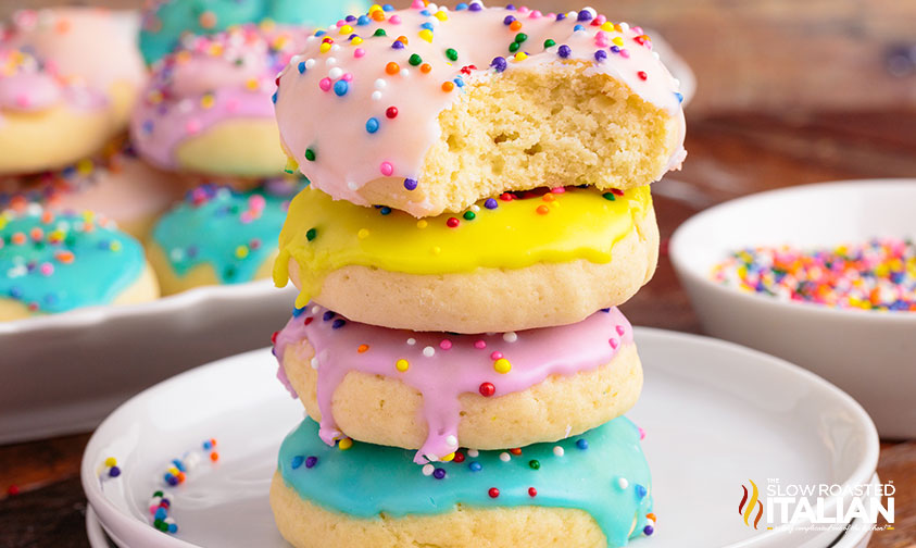 stacked Italian Easter cookies on a plate