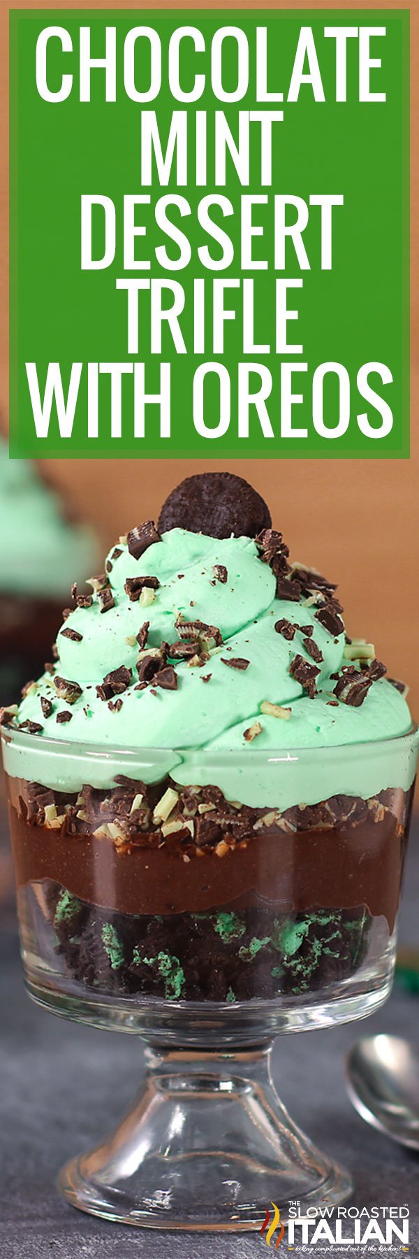 Chocolate Mint Dessert Trifle with Oreos -PIN