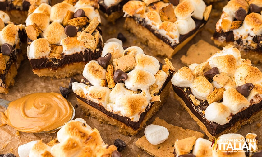 sliced Chocolate Peanut Butter Graham Cracker Bars