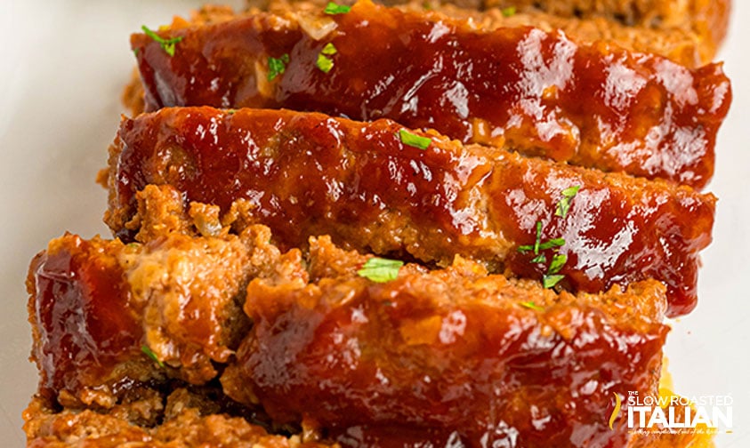 closeup of boston market copycat meatloaf recipe