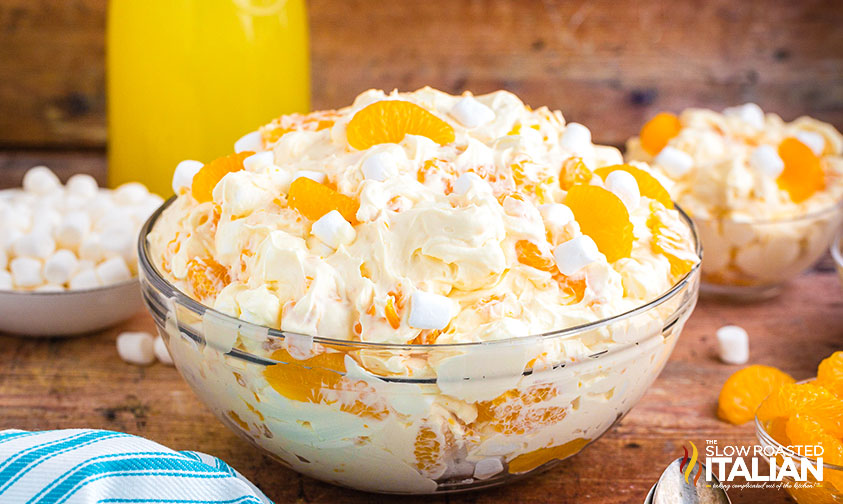 orange dreamsicle salad in a bowl