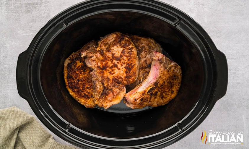 seared pork chops in slow cooker