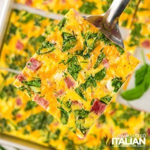 closeup of easy sheet pan eggs