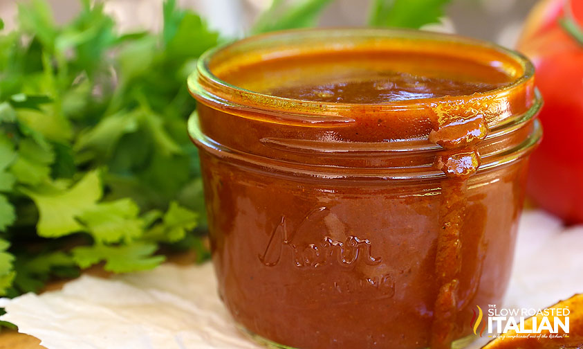 jar of red enchilada sauce