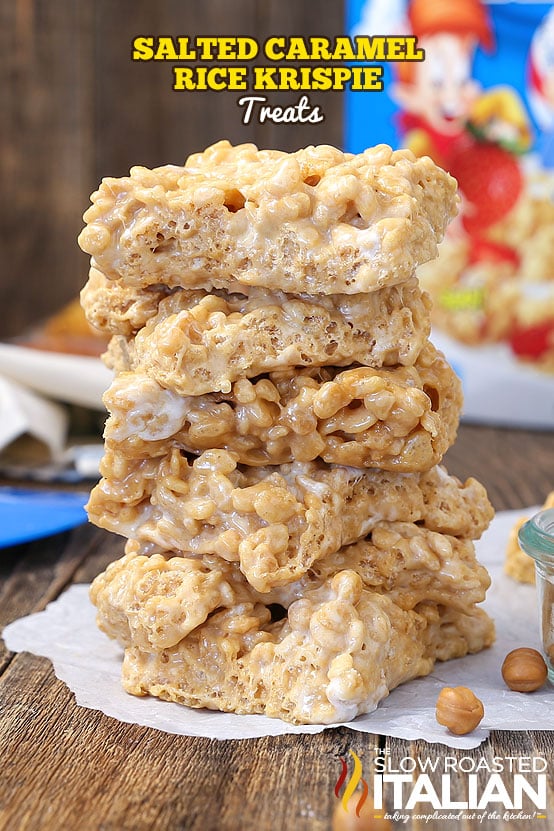 titled: Salted Caramel Rice Krispie Treats