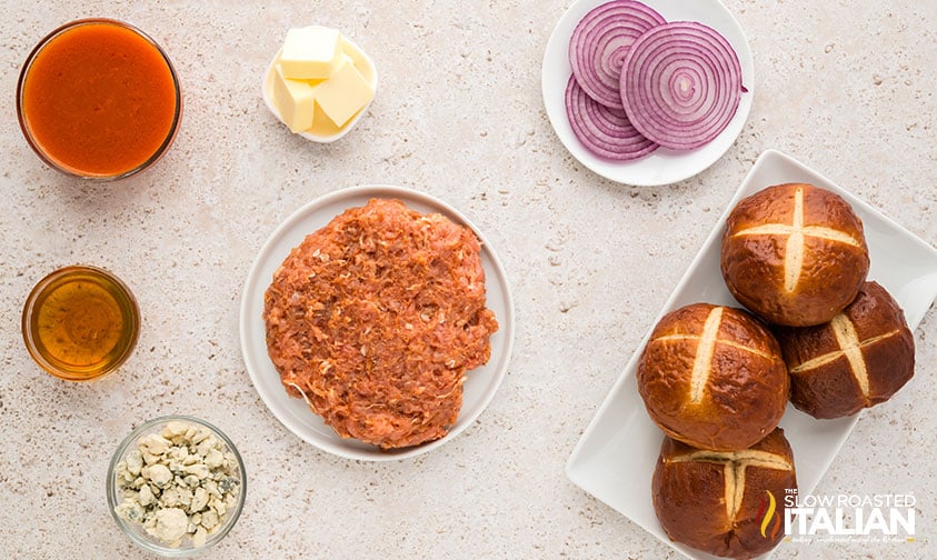 ingredients for buffalo chicken burgers recipe