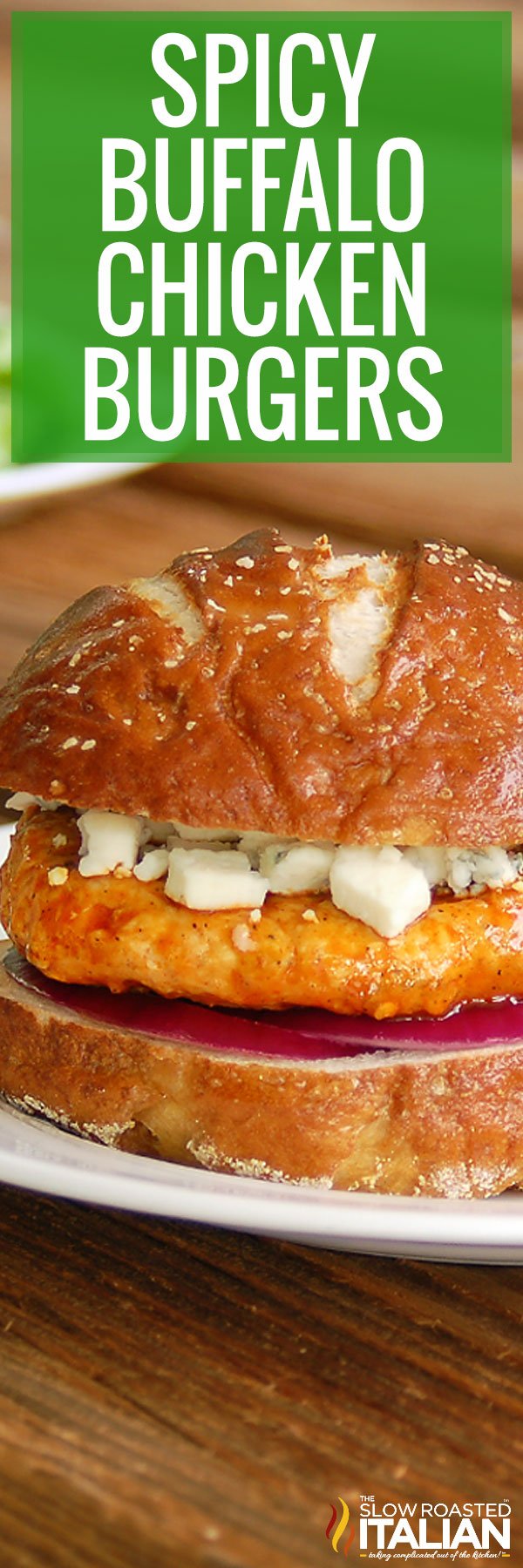 Spicy Buffalo Chicken Burgers - PIN