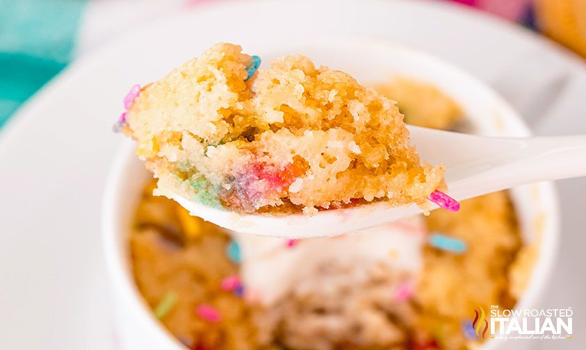 spoonful of funfetti mug cake